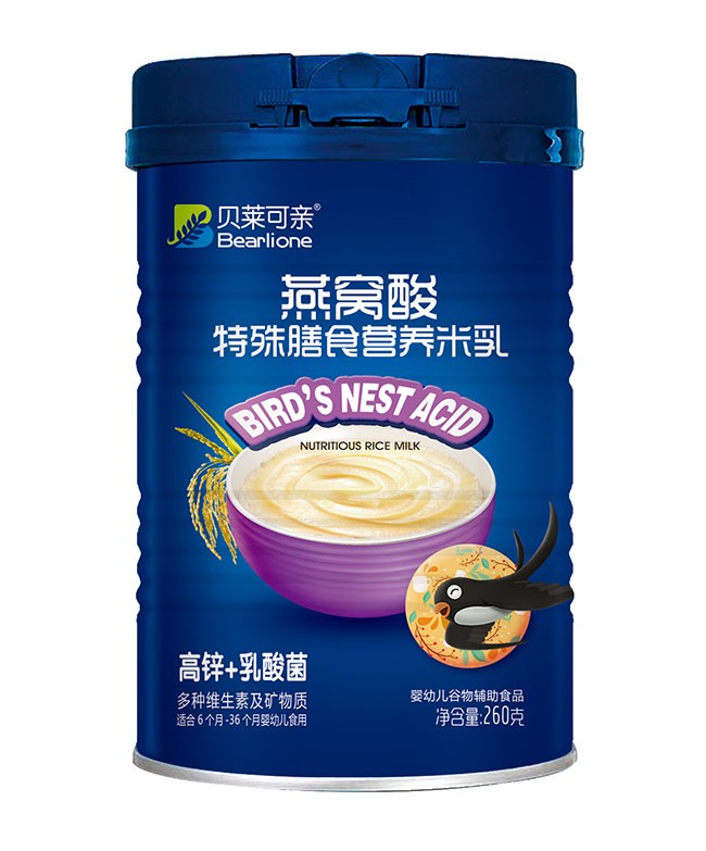 貝萊可(kě)親 高(gāo)鋅+乳酸菌燕窩酸特膳米乳 260g