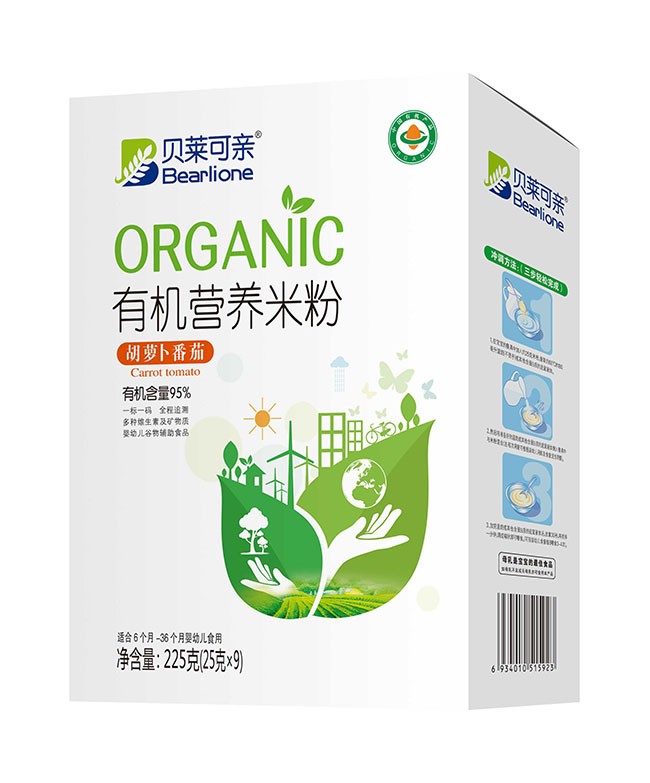 貝萊可(kě)親 胡蘿蔔番茄有(yǒu)機(jī)營養米粉 225g