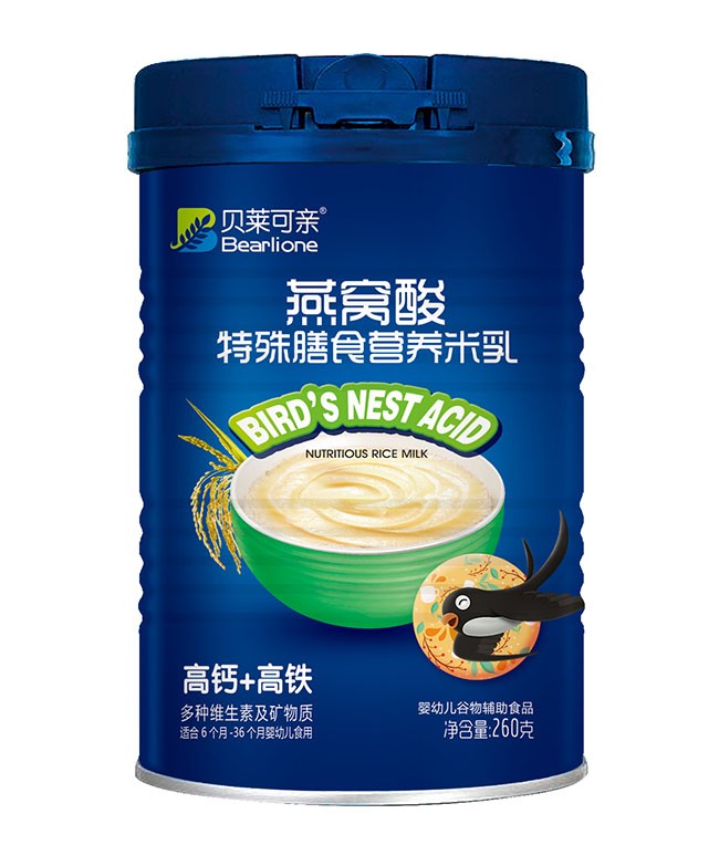 貝萊可(kě)親 高(gāo)鈣+高(gāo)鐵(tiě)燕窩酸特膳米乳 260g