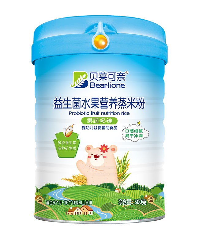 貝萊可(kě)親 果蔬多(duō)維益生(shēng)菌水(shuǐ)果蒸米粉 500g