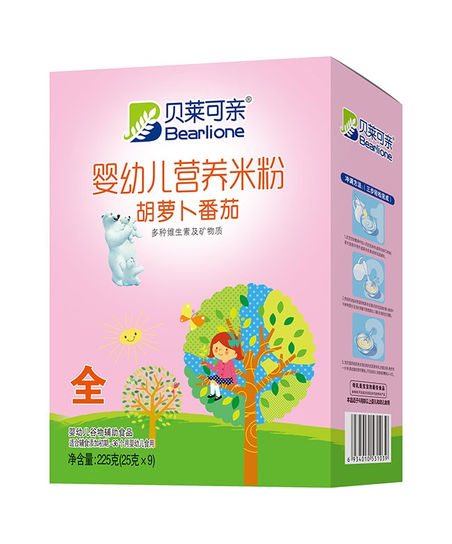 貝萊可(kě)親 胡蘿蔔番茄嬰幼兒(ér)營養米粉 225g