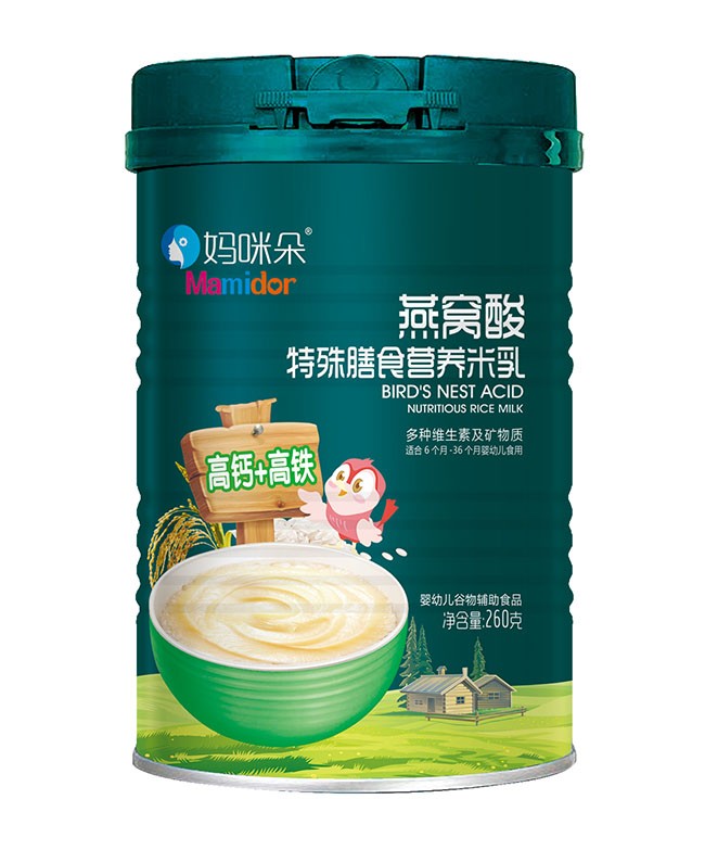 媽(mā)咪朵  高(gāo)鈣+高(gāo)鐵(tiě)燕窩酸特膳米乳  260g