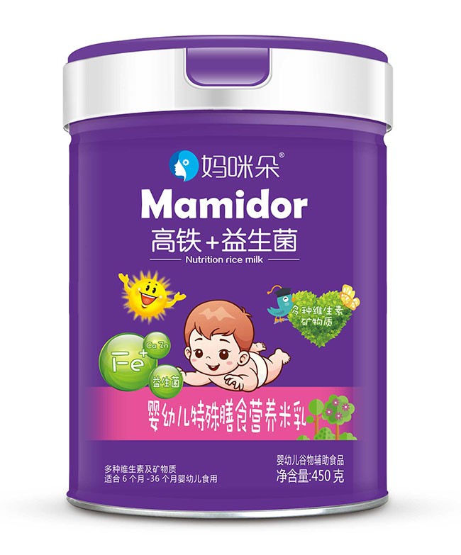 媽(mā)咪朵 高(gāo)鐵(tiě)+益生(shēng)菌特膳米乳 450g