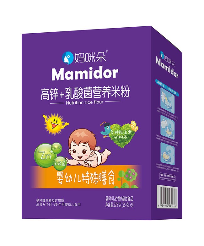 媽(mā)咪朵 高(gāo)鋅+乳酸菌特膳米乳 225g