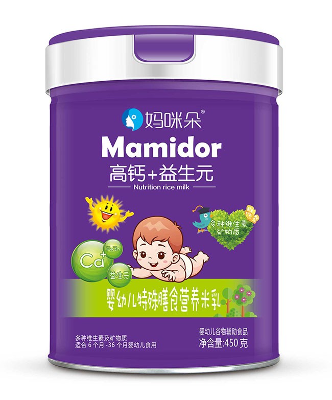 媽(mā)咪朵 高(gāo)鈣+益生(shēng)元特膳米乳 450g