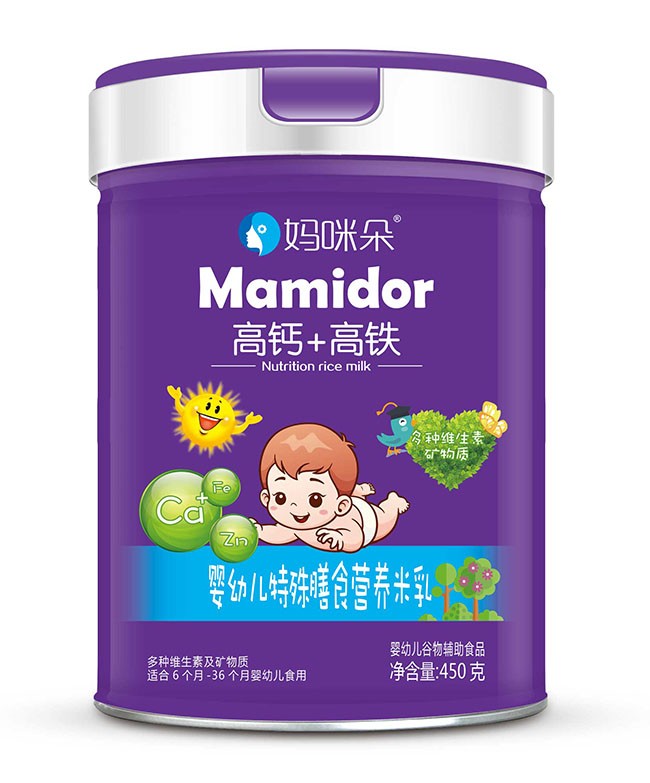 媽(mā)咪朵 高(gāo)鈣+高(gāo)鐵(tiě)特膳米乳 450g