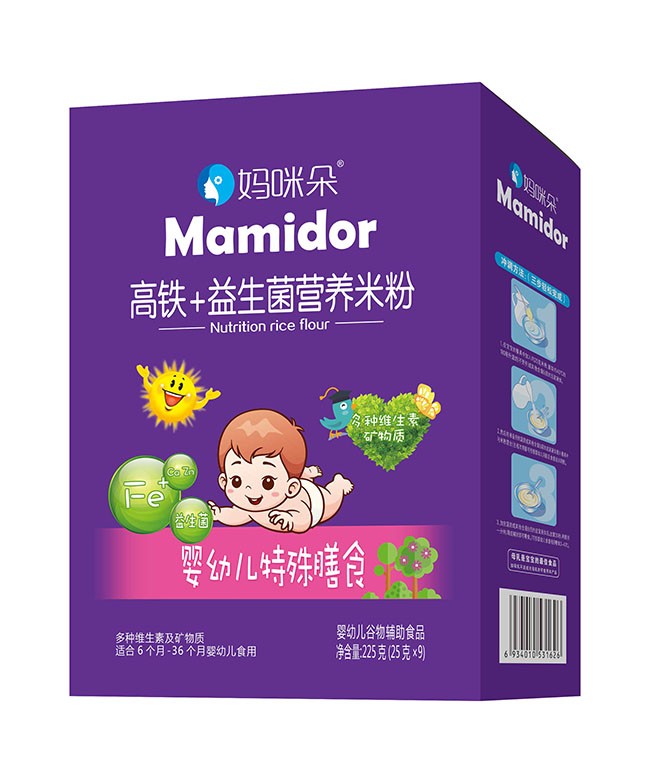 媽(mā)咪朵 高(gāo)鐵(tiě)+益生(shēng)菌特膳米乳 225g
